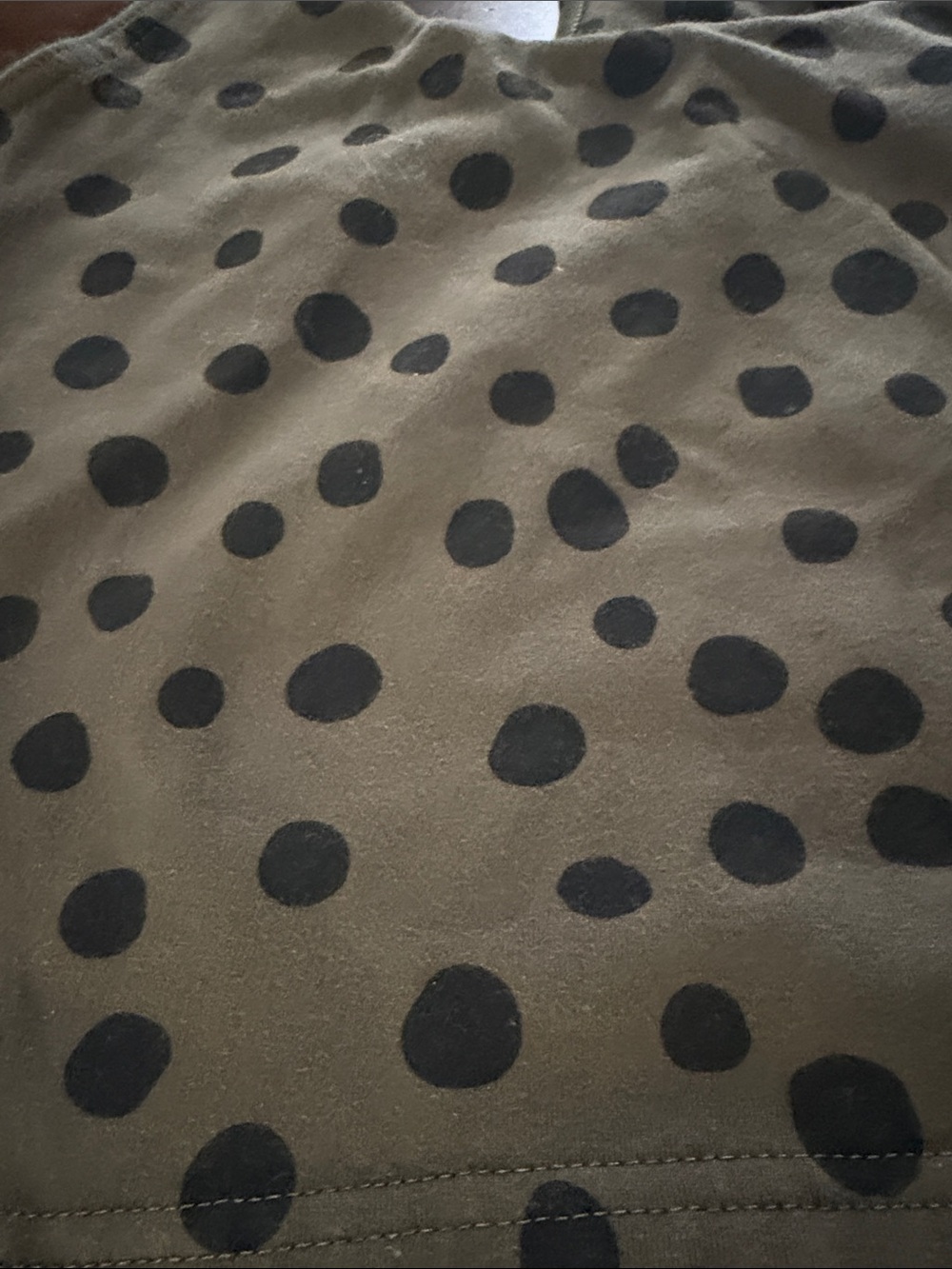 Olive Green Polka Dot Racerback Crop Top - Picture 2 of 4